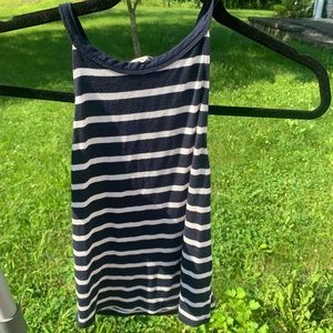 garage white and navy striped tank
